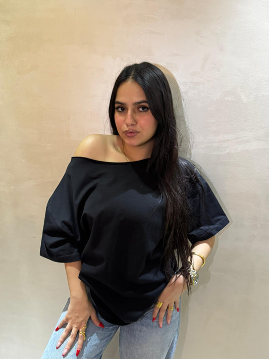Classic Off-Shoulder Plain Tee