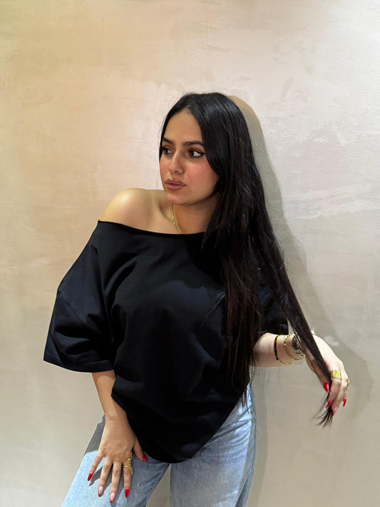 Classic Off-Shoulder Plain Tee