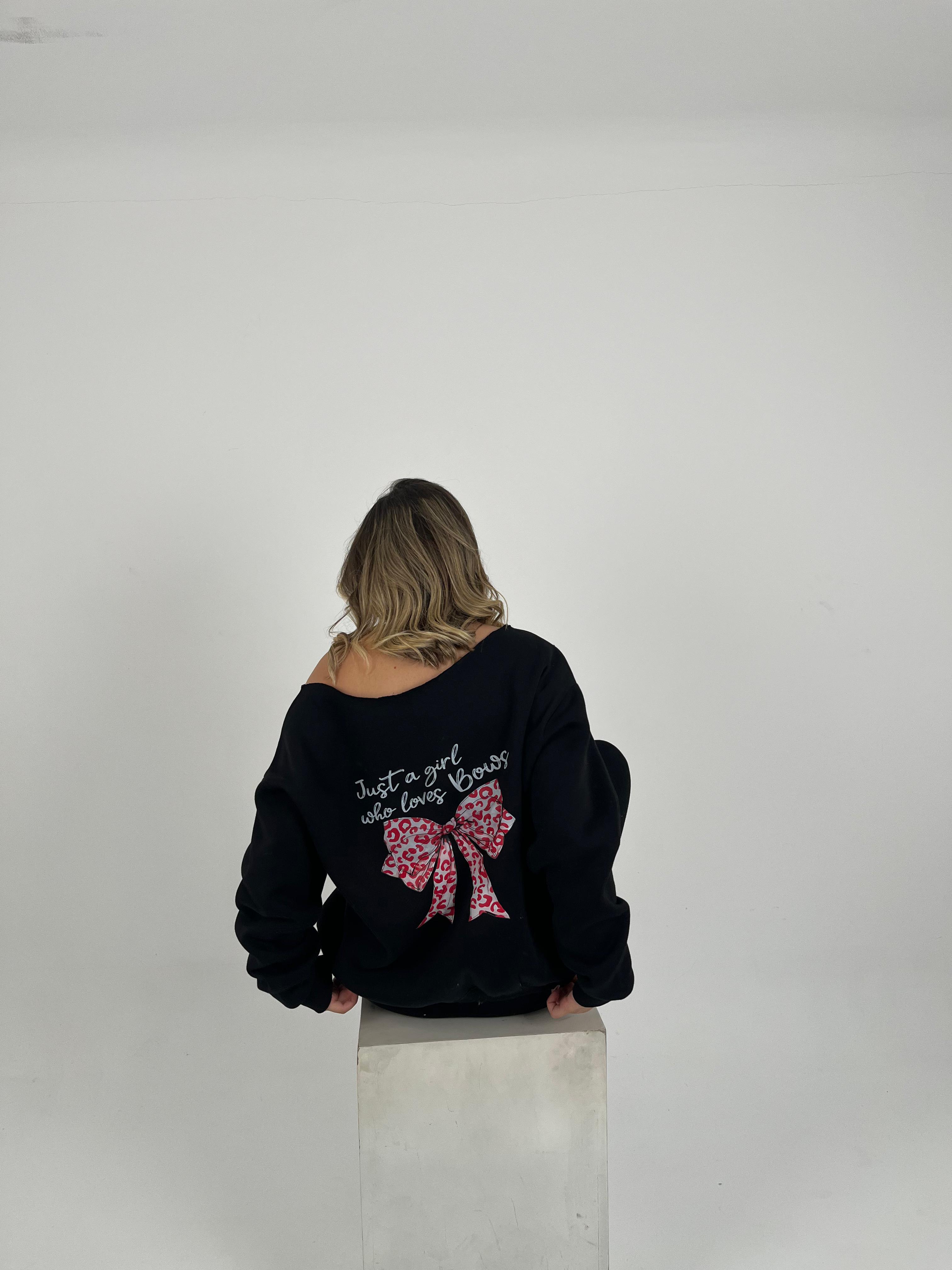 black bow hoodie