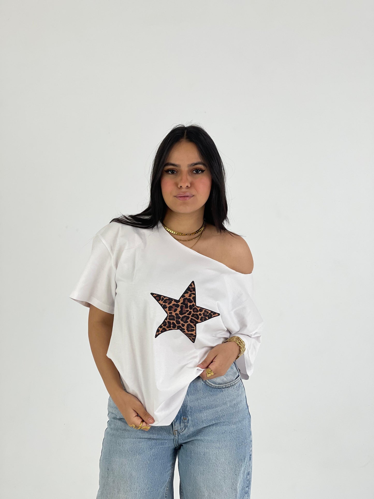 Off-Shoulder Star Tee