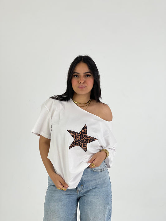Off-Shoulder Star Tee