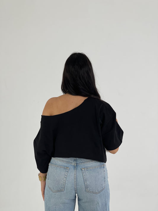 Black Star Off-Shoulder Tee